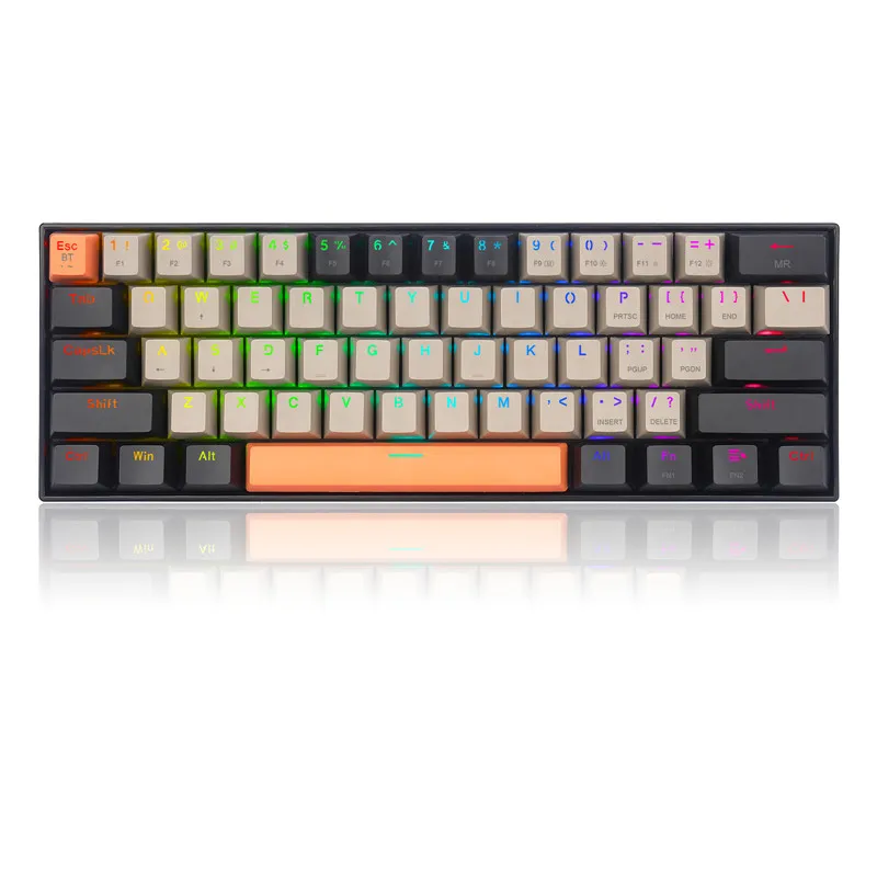 

Redragon K530 Pro Wireless RGB Gaming Keyboard Bluetooth/2.4Ghz/Wired 3-Mode 61 Keys Compact Mechanical Keyboard Hot Swap Socket