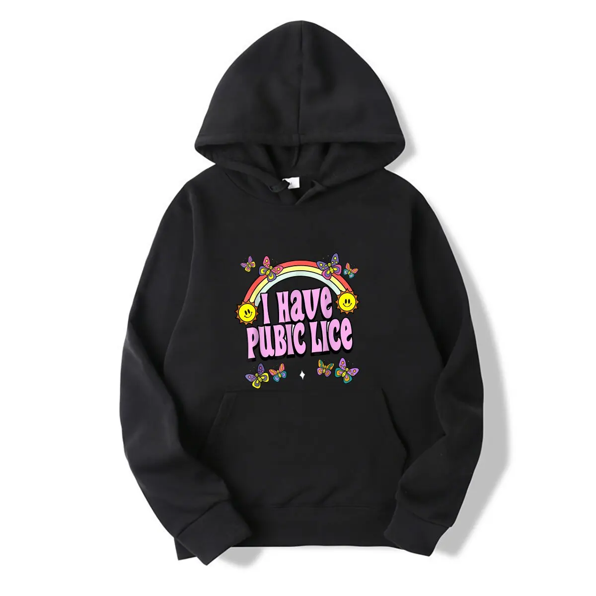 oversized men anime clothes hoody graphic hoody I Have Pubic Lice Funny Retro Offensive Inappropriate Meme Hooded sweatshirt