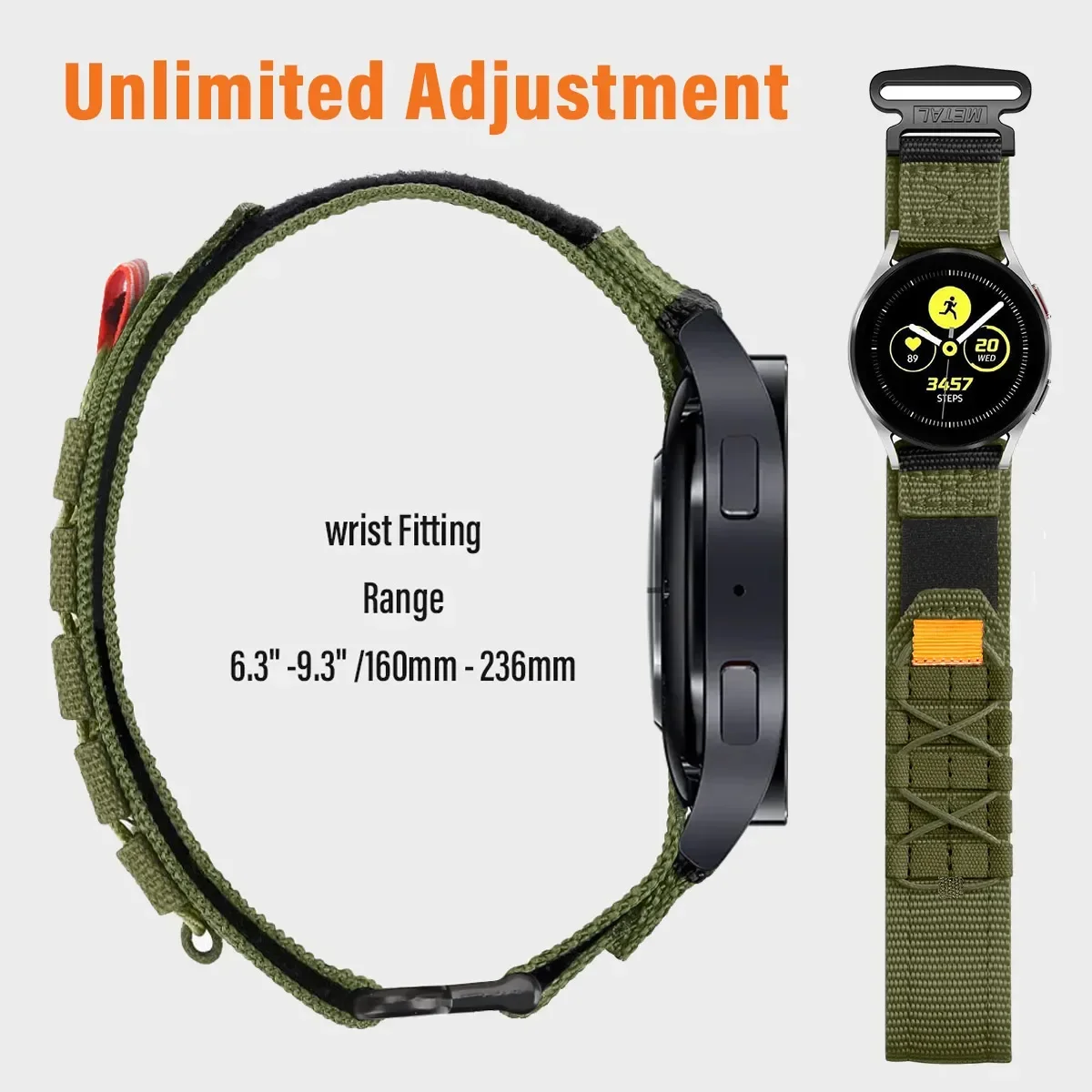 Sport Nylon Strap for Samsung Galaxy Watch 7 6 5 4 40mm 5Pro 6Classic 47mm 22mm 20mm Bracelet for Huawei Watch 4 GT3 4Pro Band