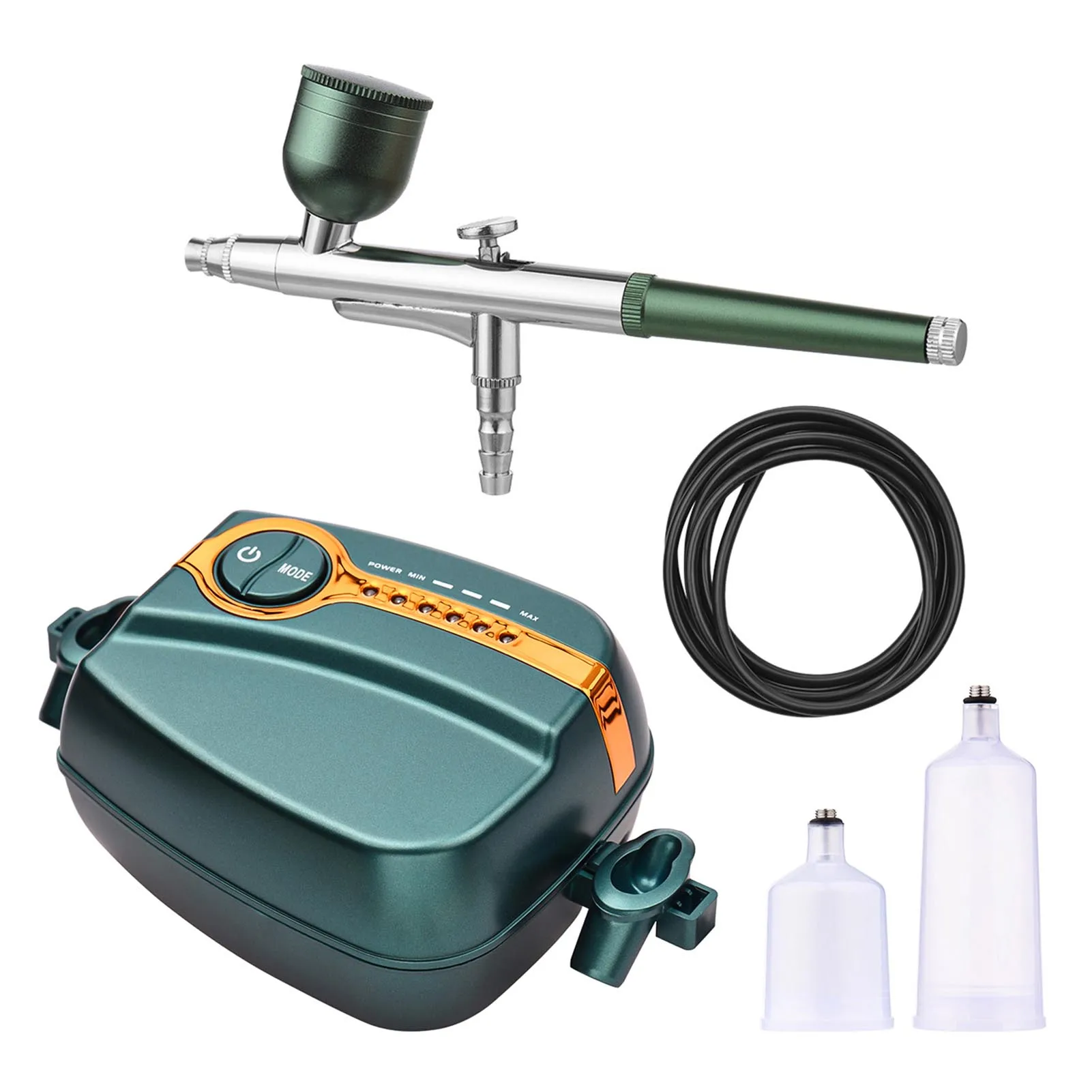Multifunktionales Airbrush-Set mit Kompressor, tragbares Airbrush-Set, Dual Action, 5-stufig einstellbarer Druck, maximal 25 PSI