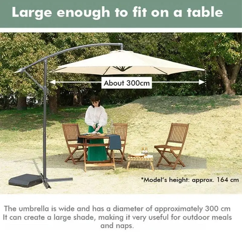 Outdoor Anti-UV Cantilever Umbrella Cover Parasol Rain Umbrella Outdoor Patio Sunshade Waterproof Umbrella Replacement Cloth