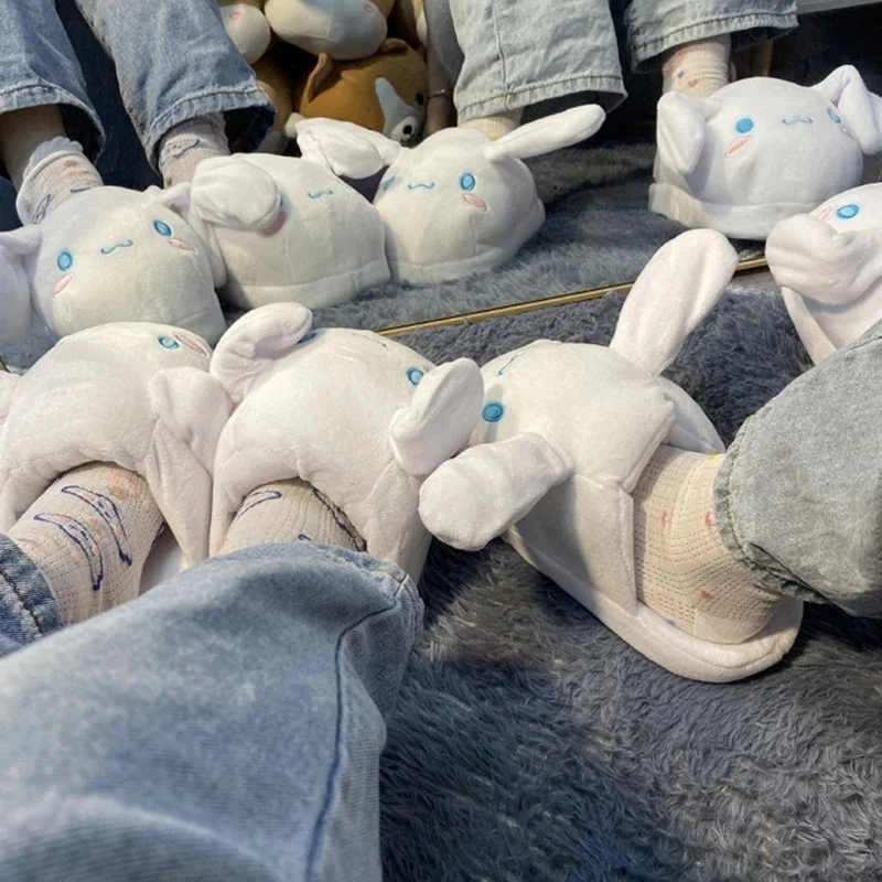 Festival Special Gift Cotton Slippers with Moving Rabbit Ears Funny Cartoon Comfortable Cotton Slipper Girlfriends Same Style