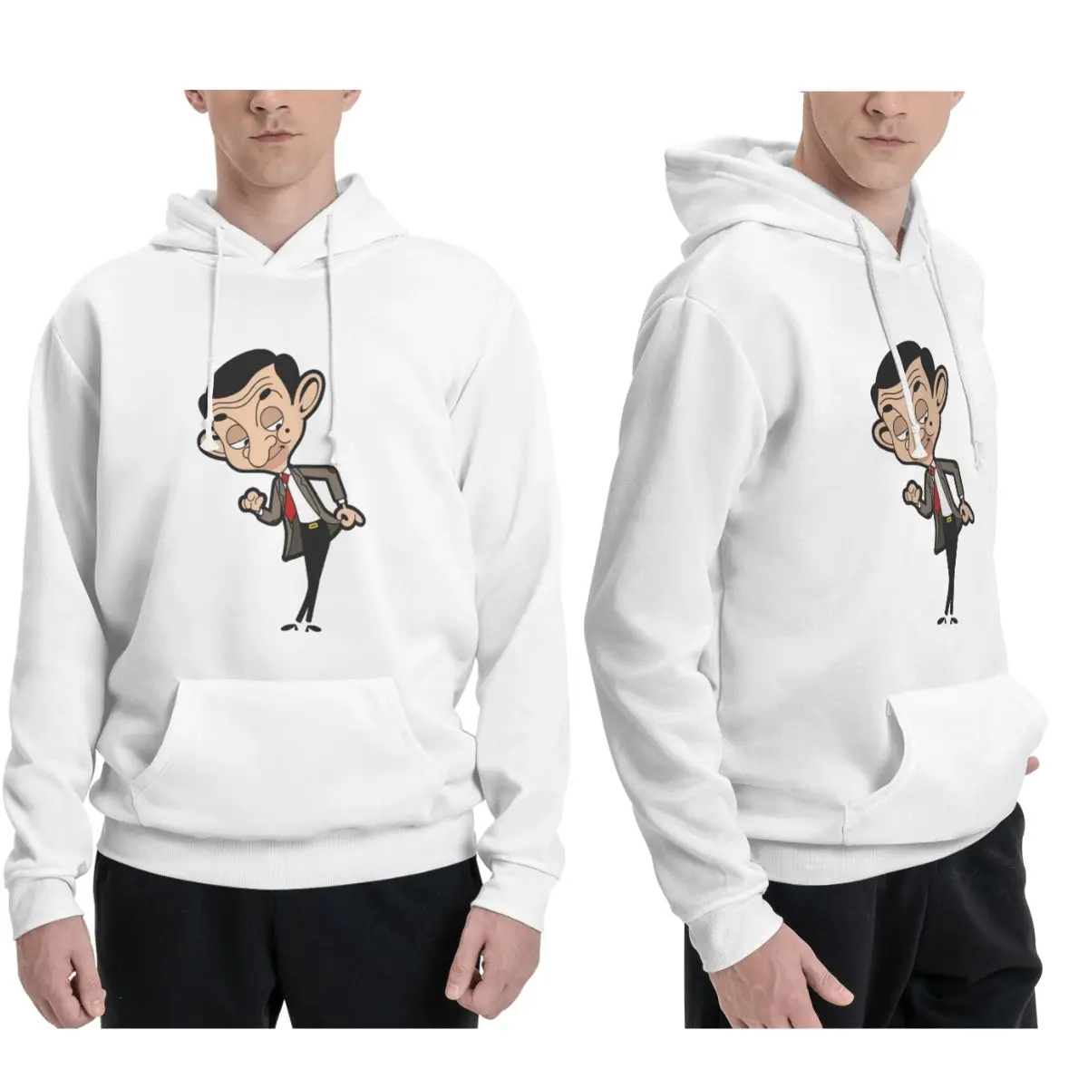 

Толстовки Mr Bean для мужчин и женщин, повседневные пуловеры, толстовки в стиле Харадзюку с длинным рукавом и капюшоном, осень-зима