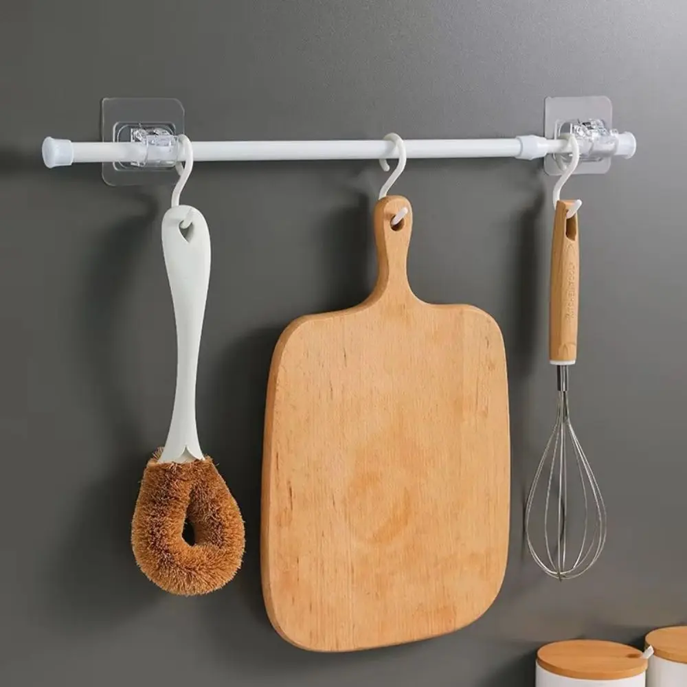 Spring Tension Adjustable Tension Rod Reliable Load Bearing Adjustable Length Extendable Curtain Rod Anti Slip End Caps