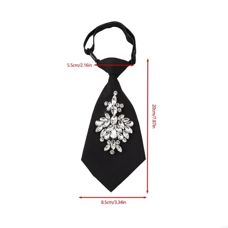 ربطة عنق كريستالية أنيقة 270D من البوليستر المتين، تصميم سهل التعديل