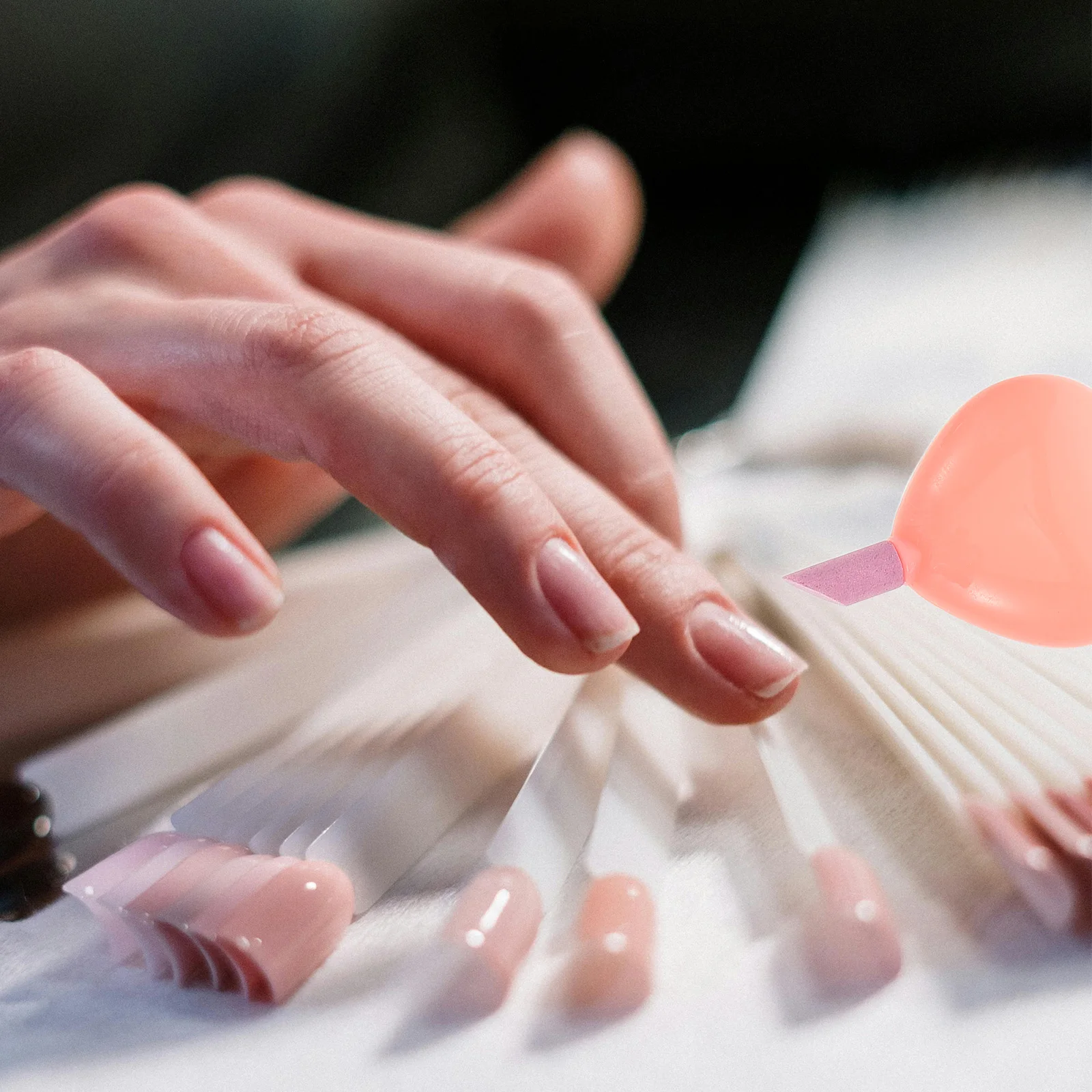 

6pcs Heart Shaped Portable Nail Polishing Buffer Pen Pumice Stone Cuticle Pusher Tool For Manicure Durable Quartz Material