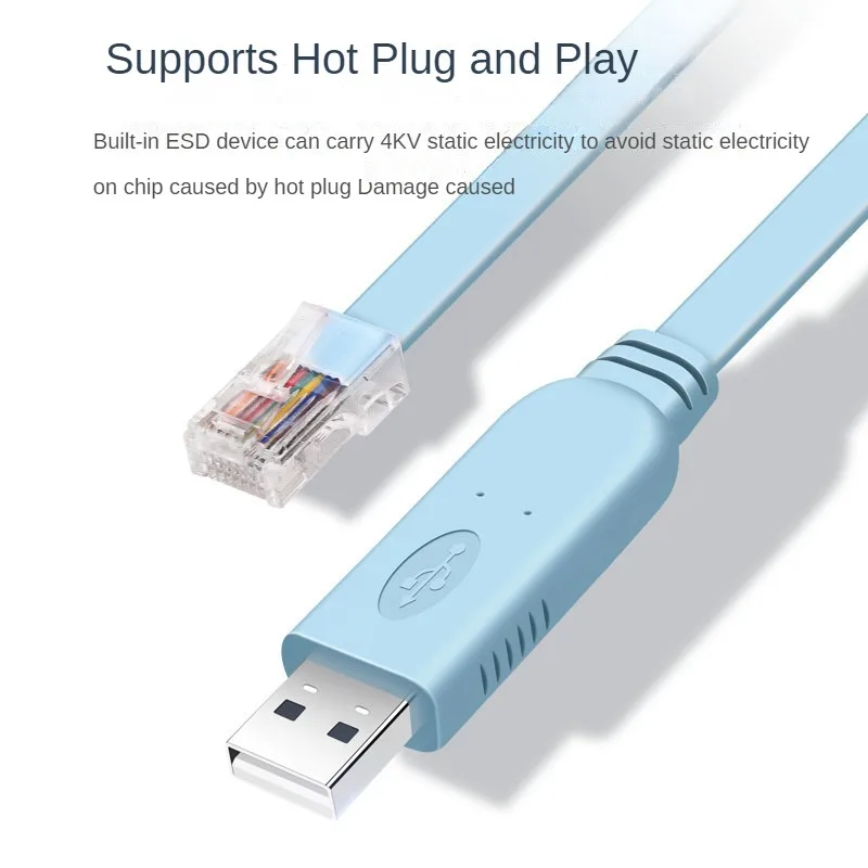 USB to RJ45 Console Cable RS232 Serial Adapter for Laptop Computer Cisco Router USB RJ 45 8P8C Converter Console Cable 1.8m 3m