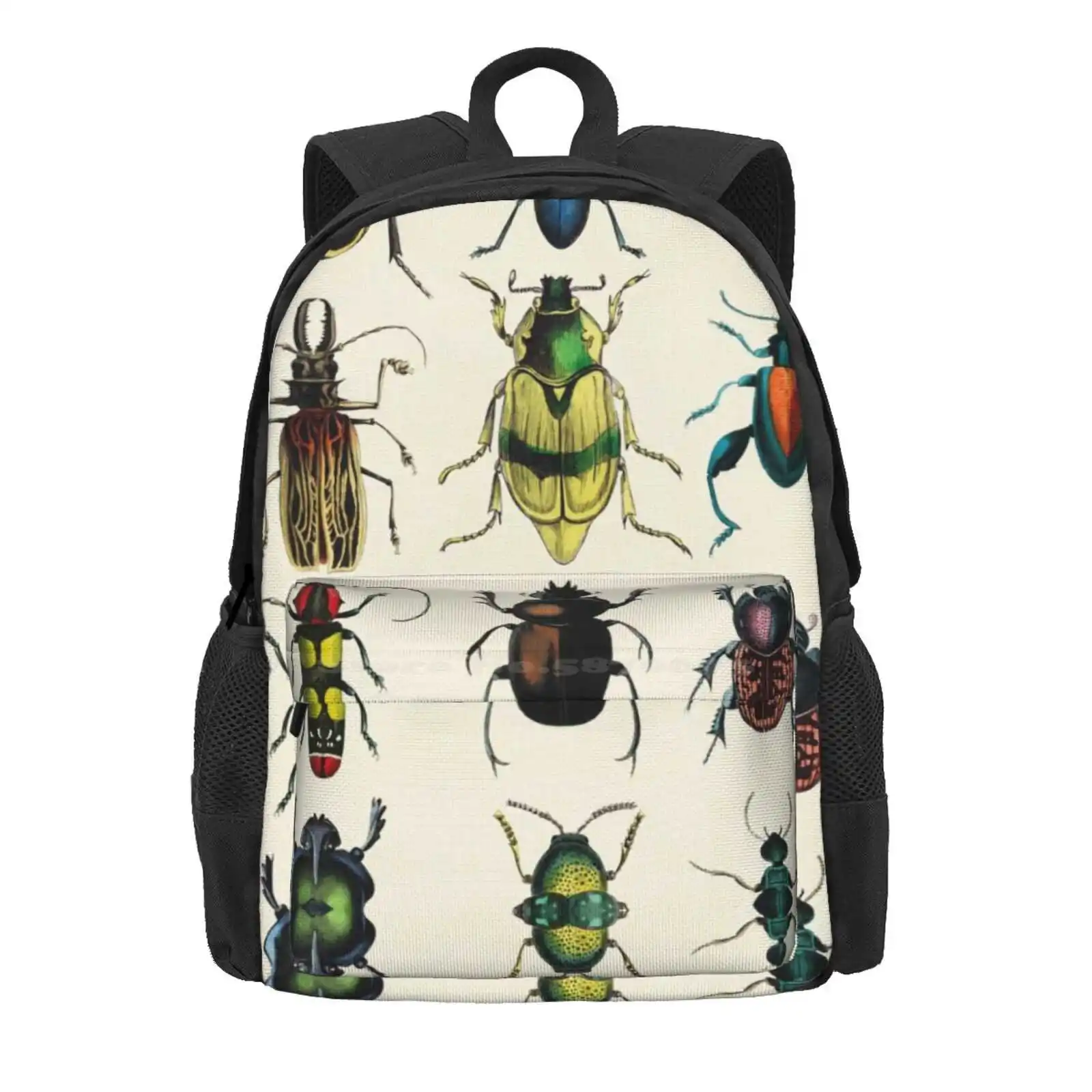 Jeweled Beetles Hot Sale Schoolbag Backpack Fashion Bags Beetles Insects Creepy Crawlies Natural History Entomology Vintage