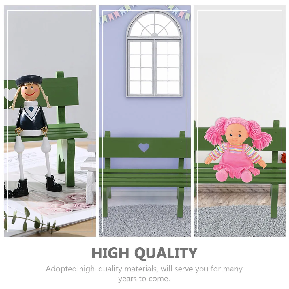 

2 PCS Chairs Small Wooden Educational Toy Office Decoration Furniture Park Model Mini House Decorations