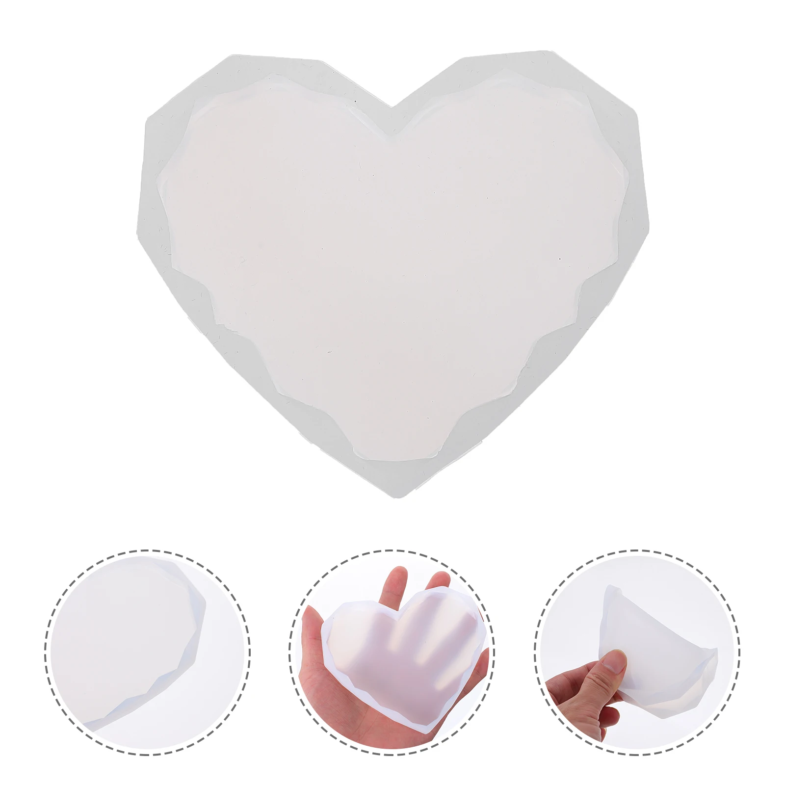 

4 Pcs Heart Diamond Mold Cup Mat Coaster Agate Silica Gel DIY Epoxy Shaped Handmade