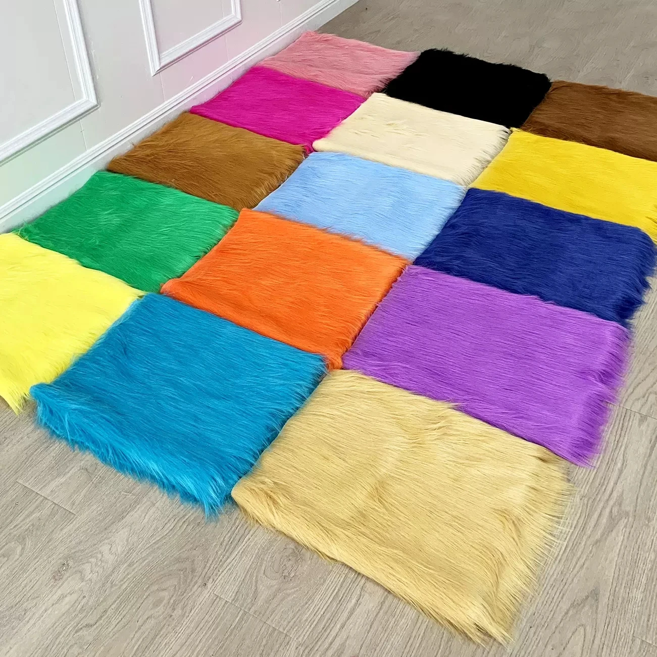 Tapete de pano de tecido de pele sintética de pelúcia artesanato decoração DIY multifuncional 150x50cm