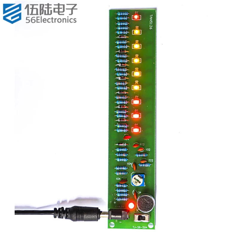 9-level Audio Level Luminous Column Kit Voice Controlled Music Rhythm LED Melody Light Welding Spare Parts