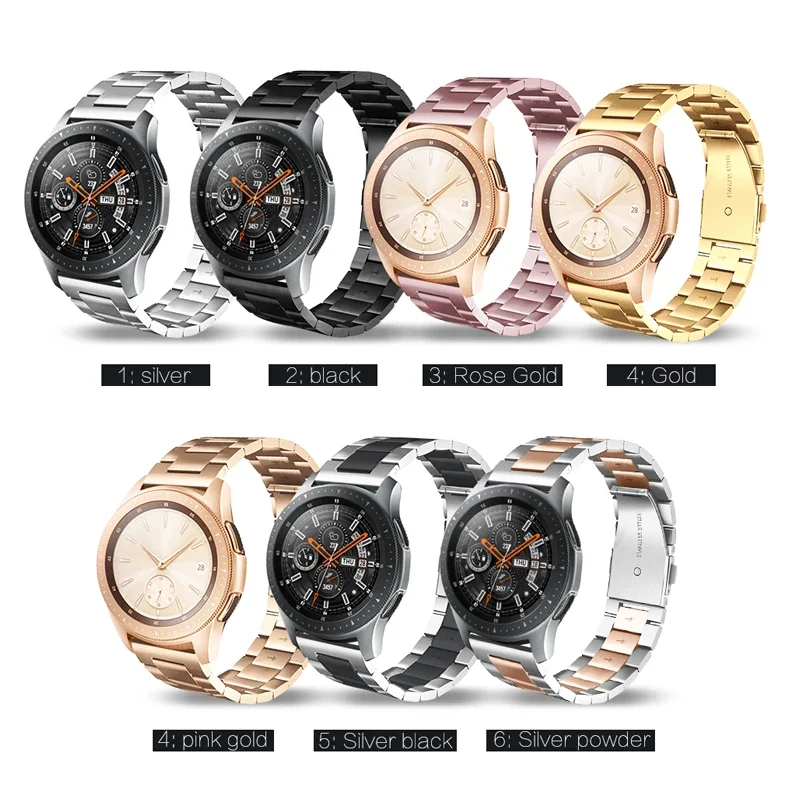 Per 22mm cinturino per orologio cinturino in acciaio inossidabile cinturino in metallo per Samsung Galaxy 3456 orologio 46/42mm Gear S3 Frontier uomo donna