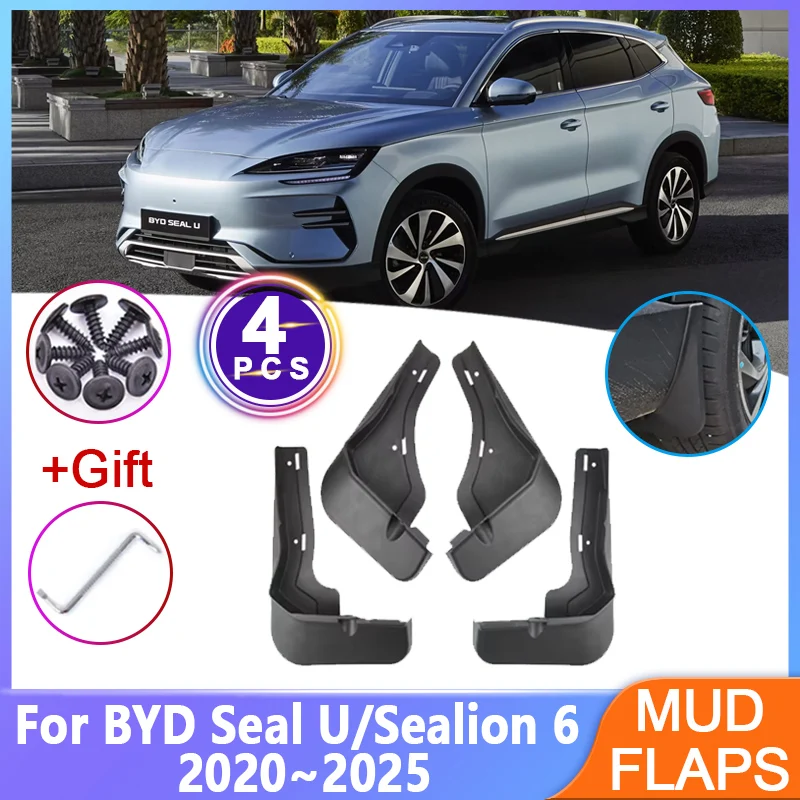 Car Mudguards For BYD Sealion 6 Song Plus EV 2020~2025 Front Rear Fender Mudflaps Wheel Guard Protector Tools Auto Accessories