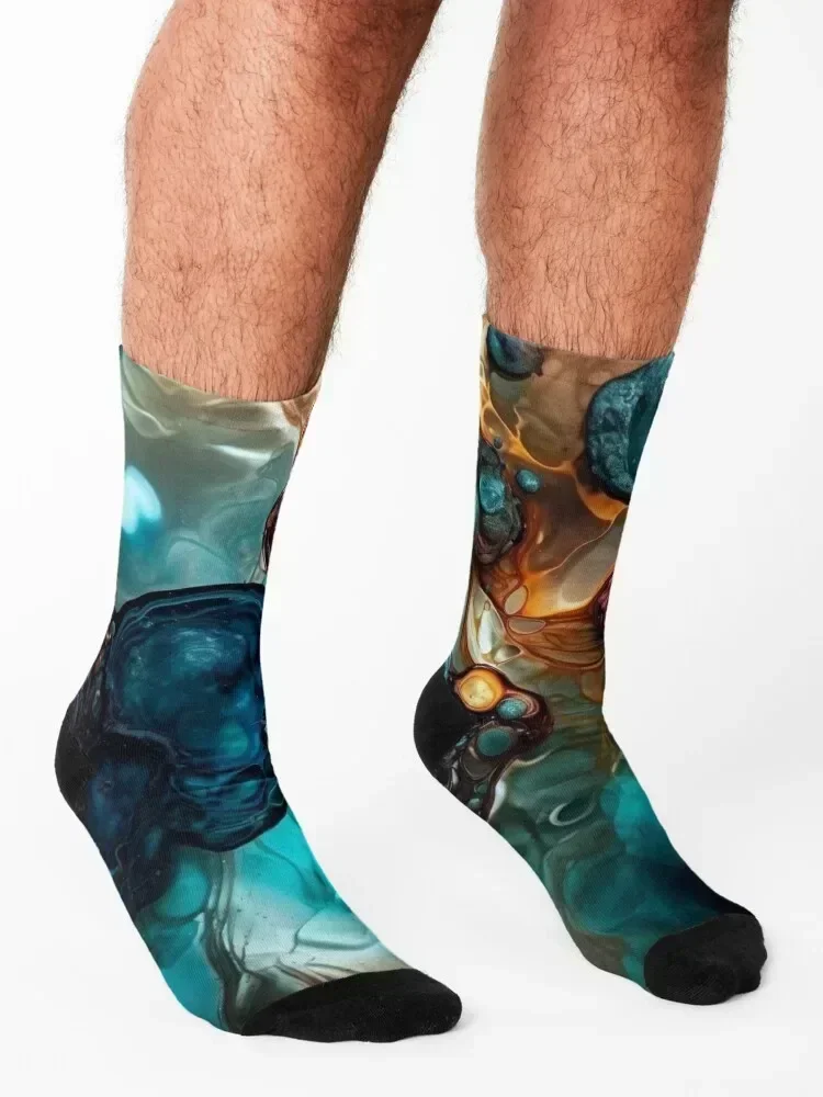 Abstract Fluid Art #17 Socks tennis winter japanese fashion gift Socks Women Men's