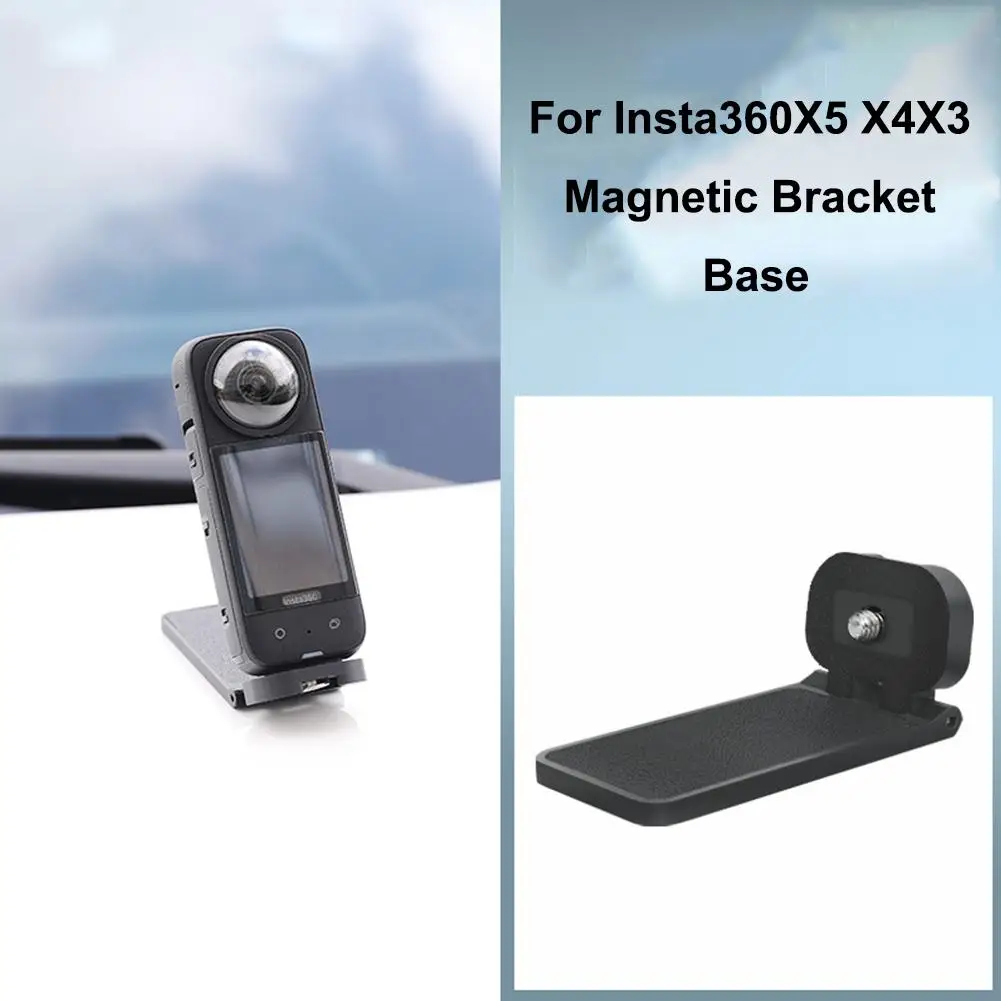 Magnetic Back Panel Bracket For Insta360 X5 X4 X3 Action Camera Desktop Stand With 1/4 Screw Multifunction Foldable Bracket Base view 4