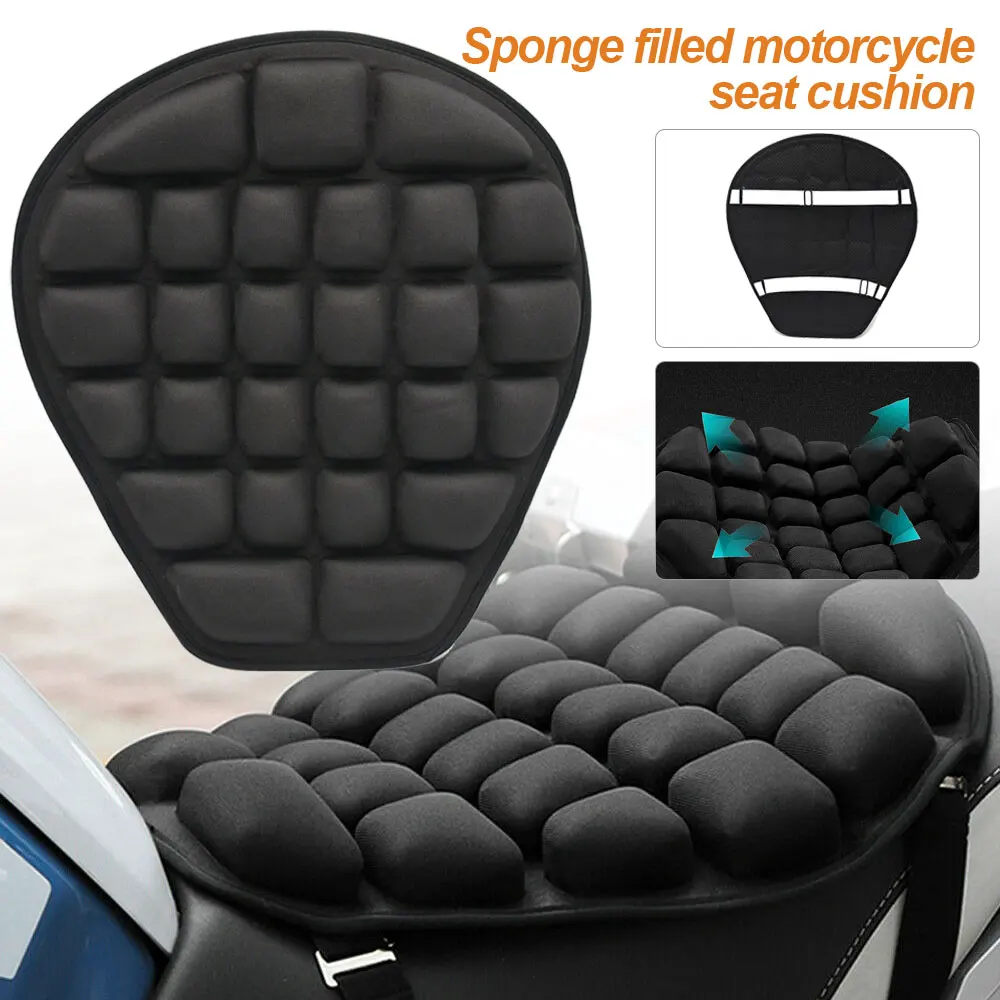 Universal Motorcycle 3D Seat Cover, confortável Lycra Gel, Air Pad, amortecedor e antiderrapante, respirável e fresco