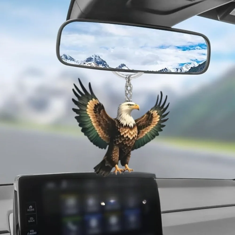 

Cool Flying Eagle Acrylic Keychain Versatile Charm Handsome Animals Pendant for Car Mirror,Wallets,Backpacks,Home,Gift & Decor