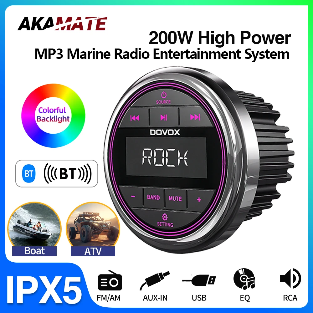 marine-radio-boat-yatch-ship-audio-source-media-player-stereo-waterproof-bluetooth-aux-usb-player-fm-am-receiver-for-moto-rv-utv