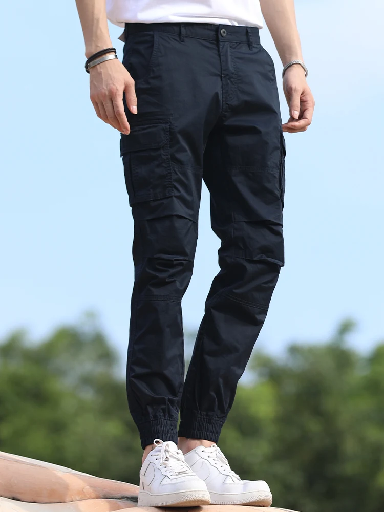 

Летние тонкие мужские брюки для спецодежды, повседневные свободные брюки из дышащего хлопка и полиэстера, длинные брюки, молодежный тренд Faion