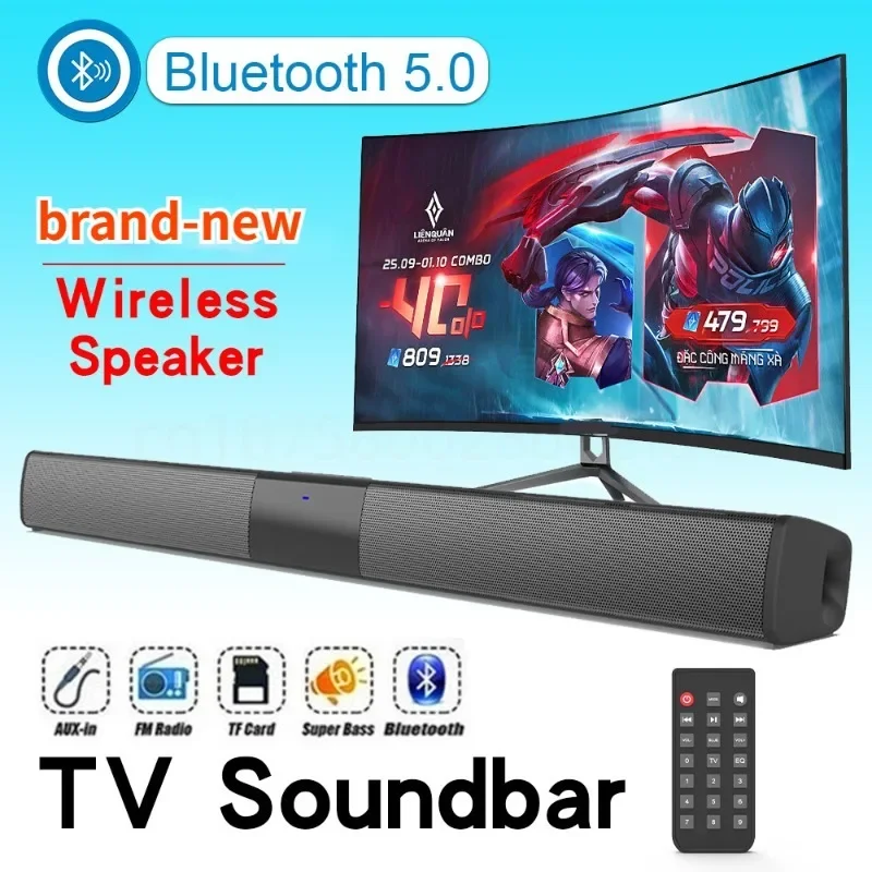 

Super Powerful Sound Bar Portable Wireless Bluetooth Speaker Surround Stereo Home TV Sound Box Subwoofer FM Radio Home Theater