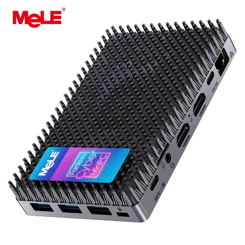 MeLE Mini PC Cyber X1 N150 Fanless PC 8GB RAM, 128GB Storage, 2.4/5G Wi-Fi, Full-Functional USB-C, 4K Triple Display Desktop
