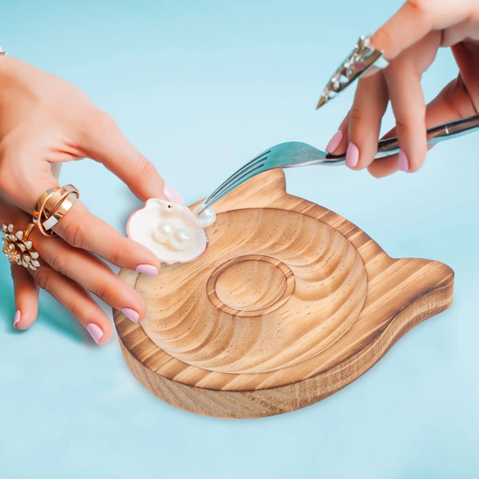

Wooden Jewelry Tray for Rings Bracelets Display Smooth Surface Compact Minimalist Decorative Accessories Holder Dish Small Trays