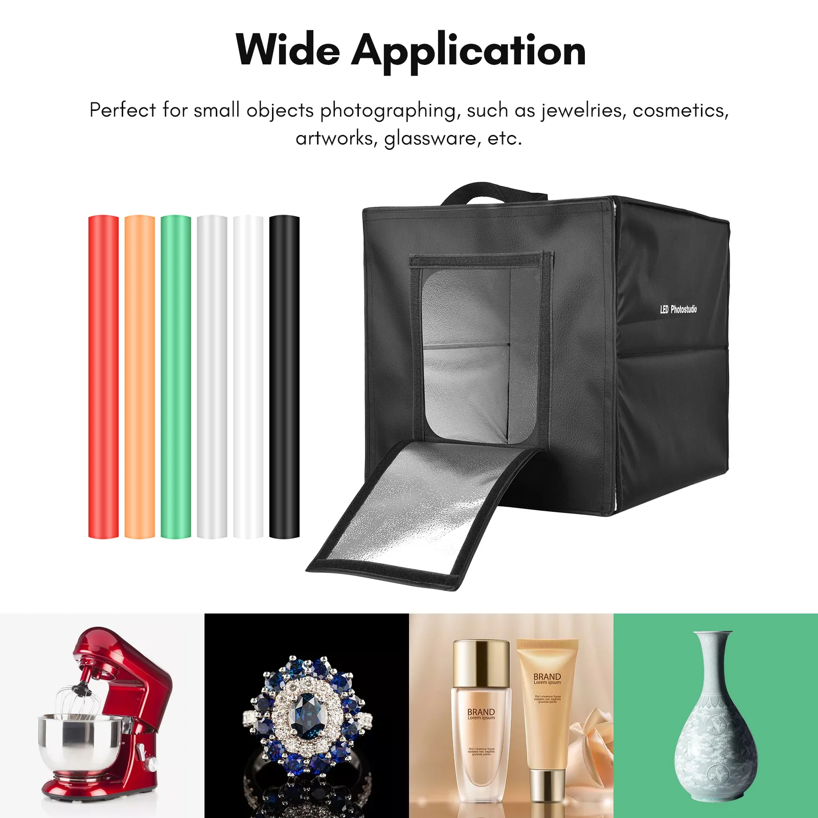 

Складная светодиодная палатка 40 см/16 дюймов, портативная настольная световая коробка для фотостудии, 128 шт., светодиодные бусины, двухцветная регулируемая температура