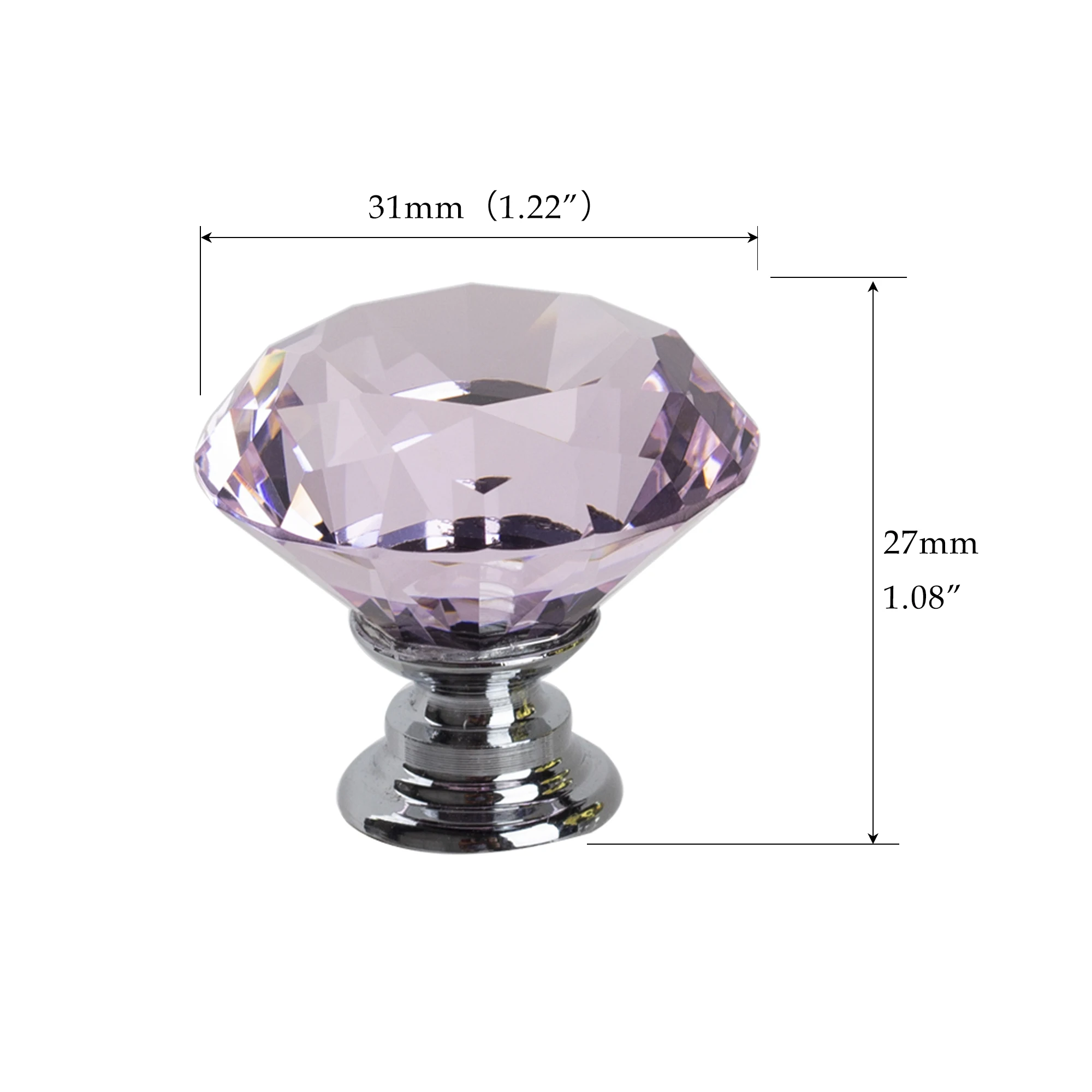 Crystal Knobs for Kitchen Cabinet Dresser Desk Etc Furniture Door Handles Drawer Pulls 1.2 Inch