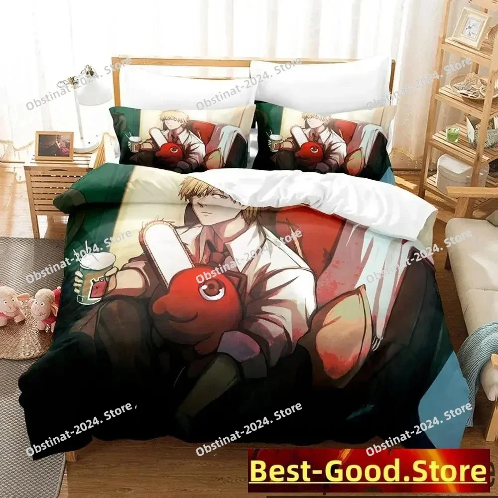 

Anime Pochita Chainsaw Man Bedding set Printed Duvet Cover Pillowcase Single Double Queen Super King Size Sets