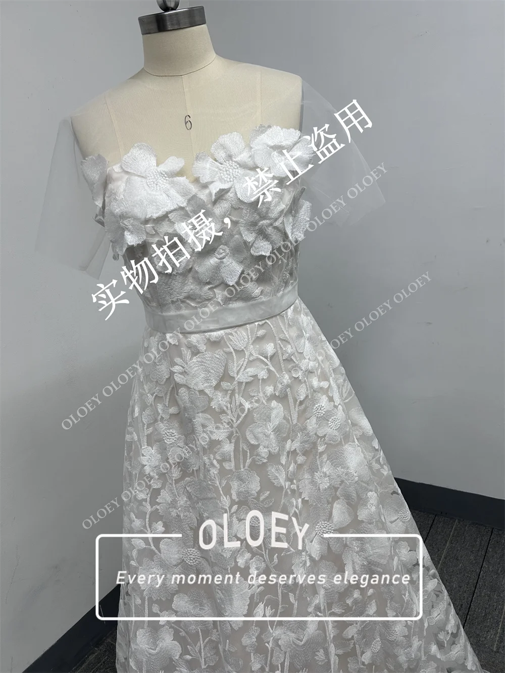 OLOEY Elegant Full Lace A Line Korea Wedding Dresses Sweetheart Floor Length Bridal Gowns Corset Back Photo Shoot Customized image 3