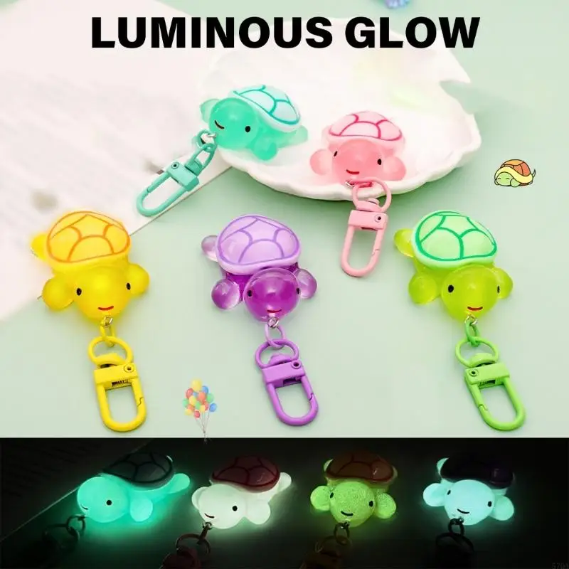 57QA Colorful Night Light Turtles Key Holder Accessory 10 Pieces Set Portable and Strong Sturdy Materials for Daily Use