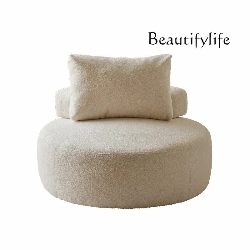 Lazy sofa pumpkin chair tatami lamb wool white cute bedroom balcony casual single sofa