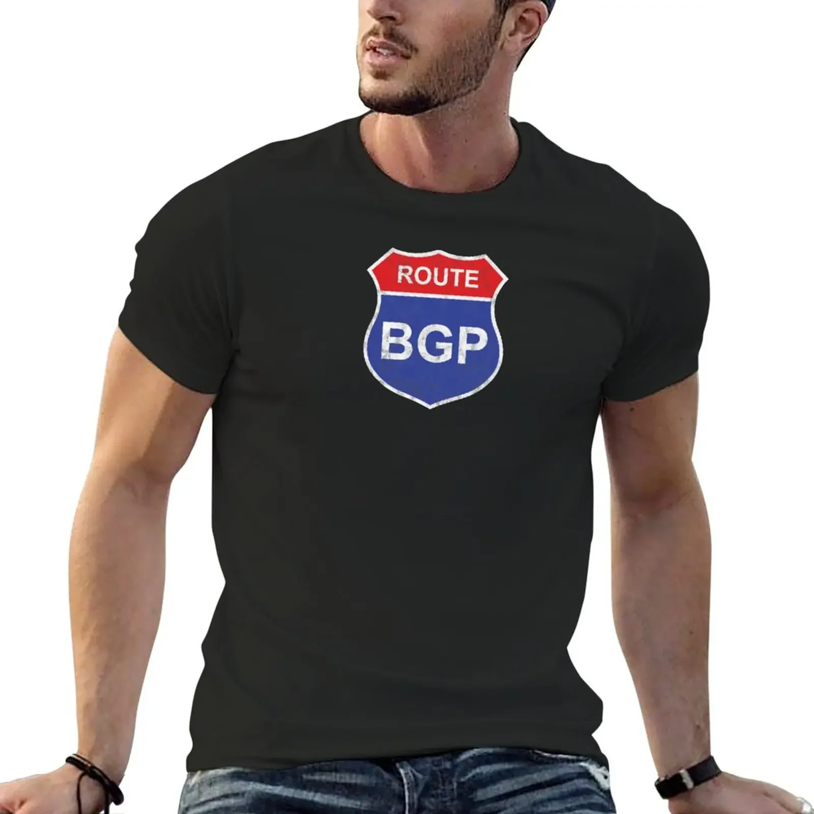 Route BGP Network - IT - Tech T-Shirt kawaii clothes plus sizes T-shirts for men cotton