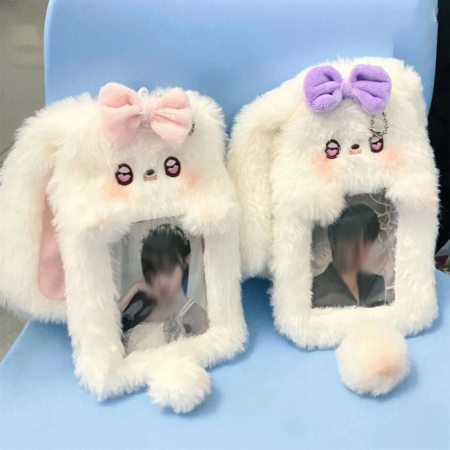 1PCS Cute Cartoon Plush Photocard Holder Soft Animal Design ID Credit Card Protector Sleeve for School Office Daily Use