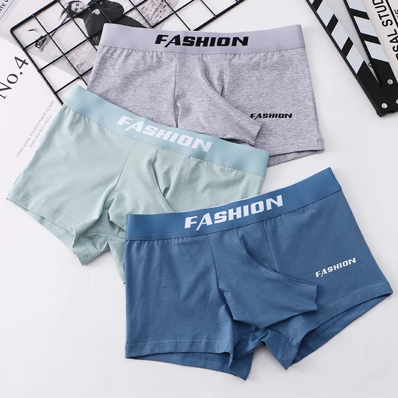 3PCS/lot Men Boxer Shorts Breathable Underwear Male Bulge Big Penis Pouch Elephant Nose Panties Sexy Seamless Cotton Underpants