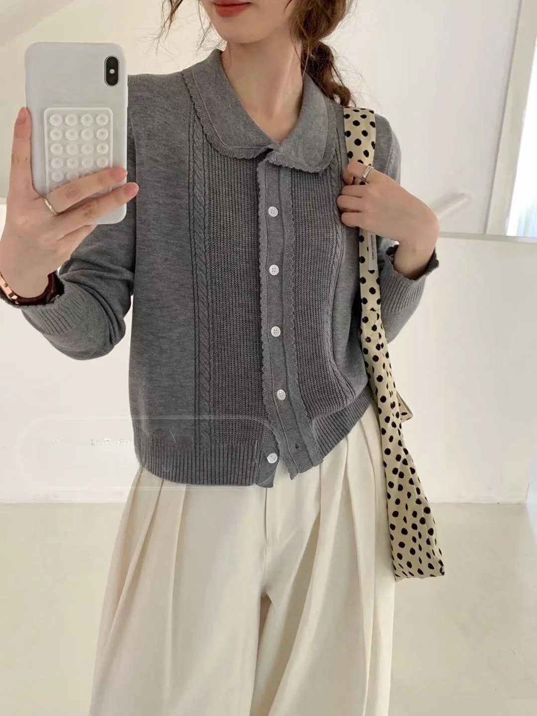 Maglione lavorato a maglia di lana di fascia alta Fine Tead Soft Top Autunno Nuovo Sle Capispalla Colletto Capispalla semplice Pendolarismo Sle Lungo Sve