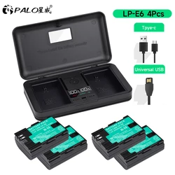 2850mAh LP E6 LPE6 LP-E6 E6N Battery+LCD Dual Charger for Canon EOS 6D 7D 5D Mark II III IV 5D 60D 60Da 70D 80D 90D 5DS R5 R6