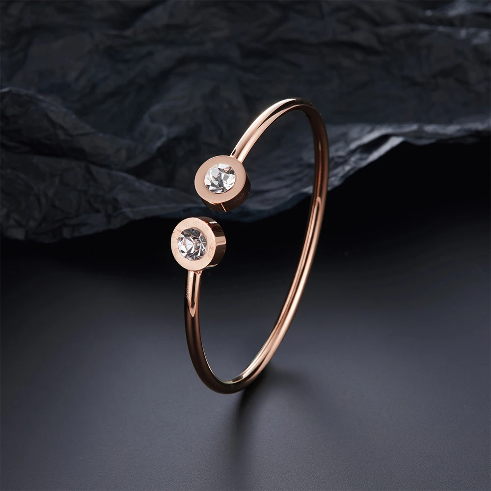 Original design stainless steel gold-plated bracelet Roman numerals simple zircon bracelet ladies gift hot sale free shipping