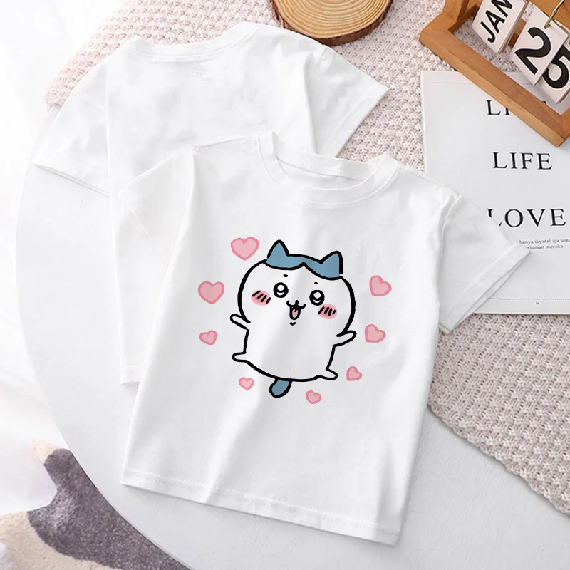 Chiikawa Hachiware 2024 Children Clothes T-Shirt Summer Kawaii Cartoons Anime Kids Boy Girl Tee Shirts Casual Tops Short Sleeve