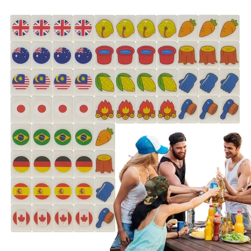 Flag Pattern Game Tiles National Flag Edition Family Party Games Mahjong Tiles Set For Children Adults All Ages