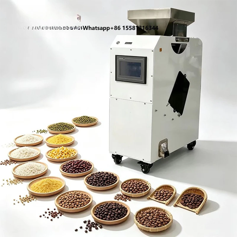 One Touch Parameter Setting Mobile Wheels Paddy Soybean Melon Seed Separator Mini Color Selector Sorting Grader