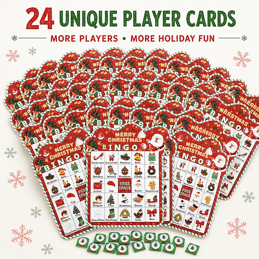 Party Games Bingo - 33pcs Christmas Bingo Game Set for