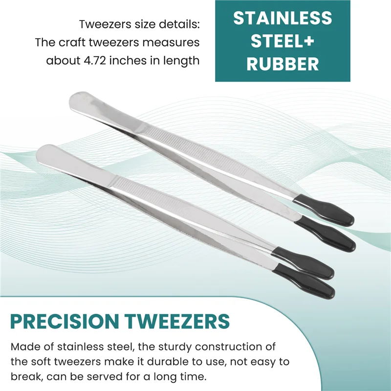 ABLU-2 Pezzi di Pinzette con Punta in Gomma Pinzette di Precisione in Silicone PVC Laboratorio Industriale Hobby Pinzette Artigianali Strumento