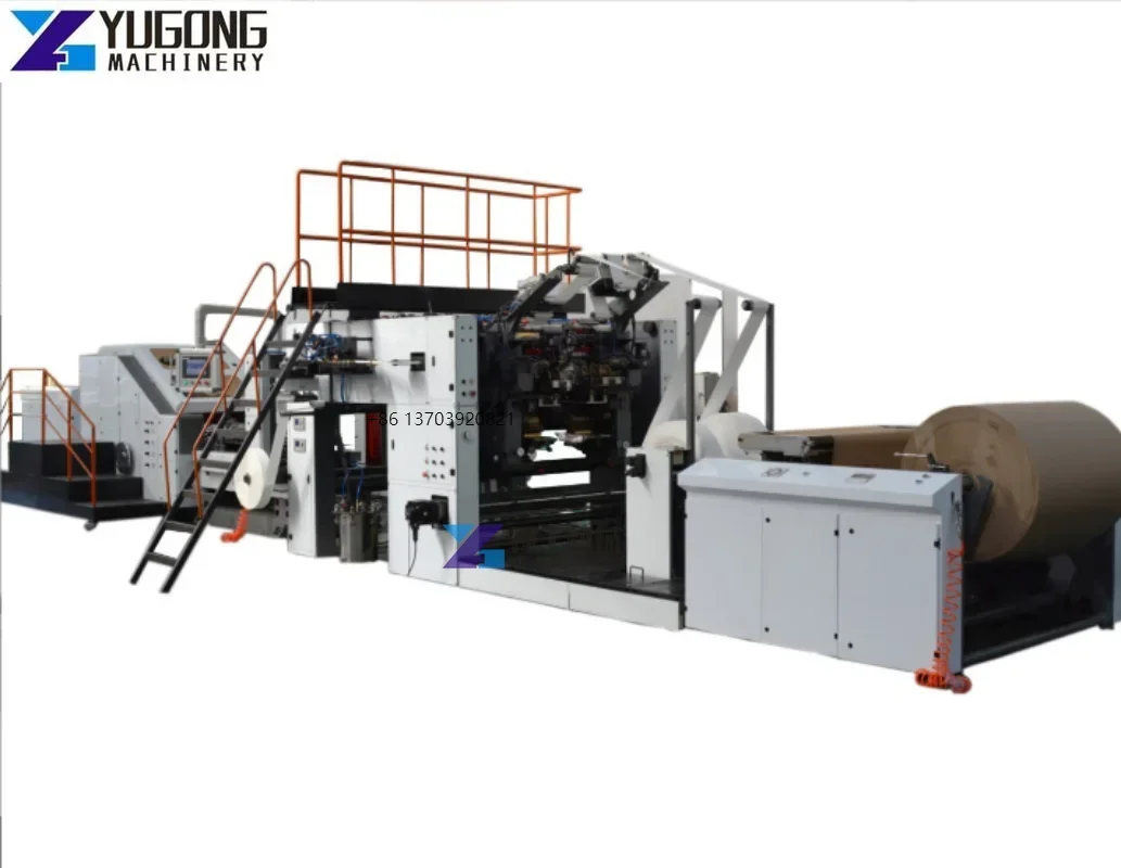 Model RZJD-350J Fully Automatic Khaki Paper Bag Making Machine with 2/4 Colors Printing Inline