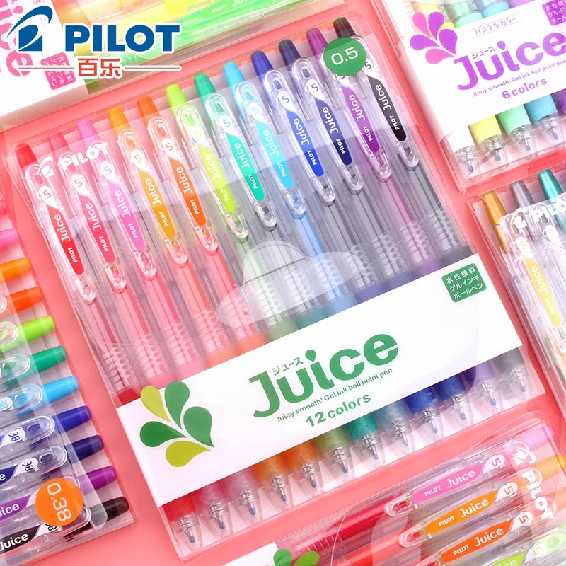 6/12 Colored Japan PILOT Juice Gel Pen 0.38/0.5/0.7mm Handheld Stylo Smooth Writing Colorful Signature ручка aesthetic papeleria