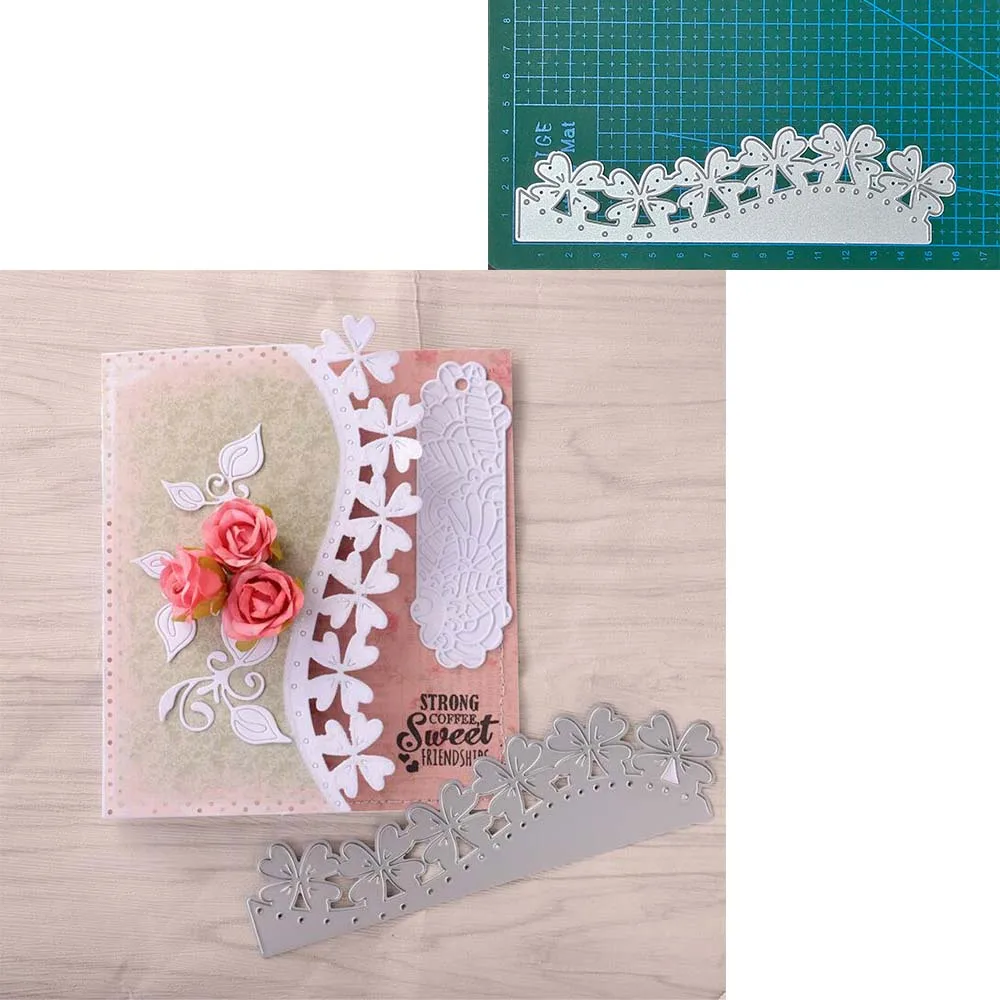 Lace greeting card heart metal cutting dies Scrapbooking decoration paper craft mould blade punch template Embossing stencils