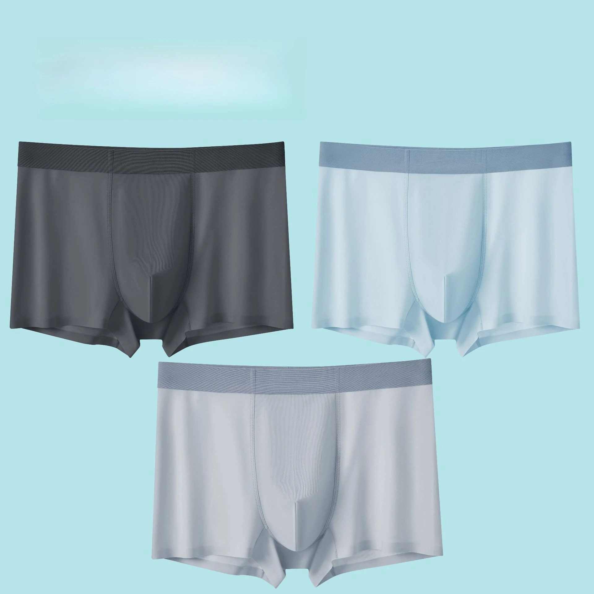 

Летние ультратонкие мужские трусы-боксеры из ледяного шелка, бесшовные, дышащие, антибактериальные, из прохладного нейлона