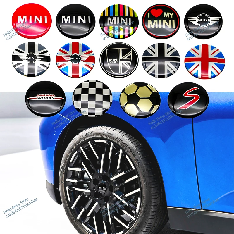 4pcs 52mm Car Wheel Center Cover Sticker Hub Cap Decal Auto Accessorie For MINI JHON COOPERR52 F56 R53 F60 R57 R58 R59 R60 R50 S