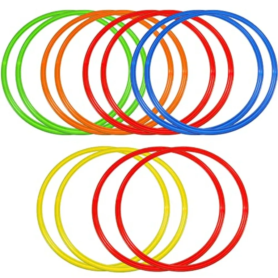 Obstacle Course Ring Set Exercise Hoop Large Hoop Plastic Toys Playground Toys for Gymnastics Practice Party Games Educational